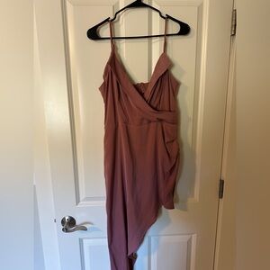 Elegant Mauve Sleeveless High Low Dress